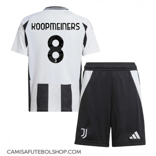 Camisa de time de futebol Juventus Teun Koopmeiners #8 Replicas 1º Equipamento Infantil 2024-25 Manga Curta (+ Calças curtas)